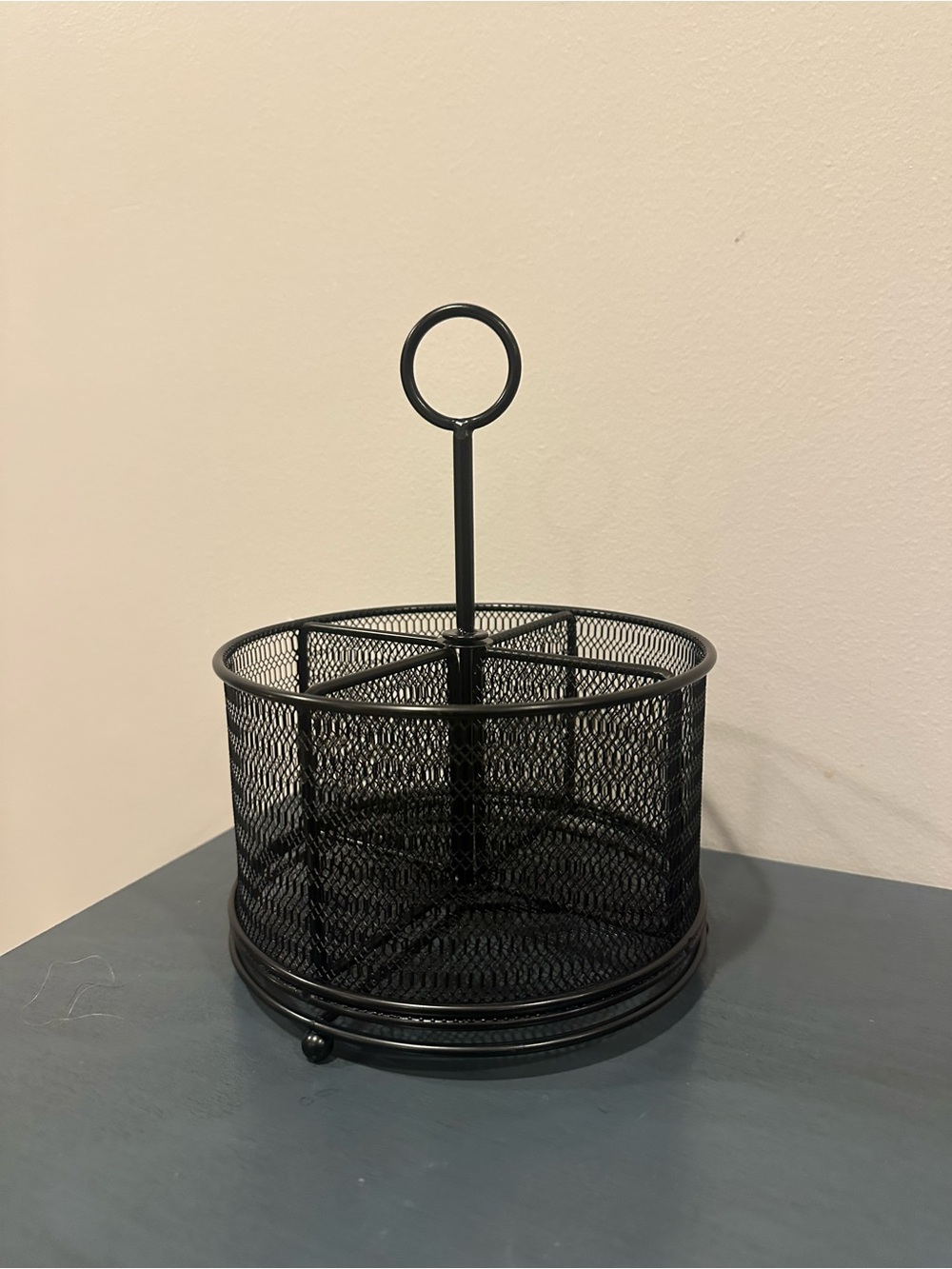 Brandless Black Mesh Rotating Desk Organizer with Handle